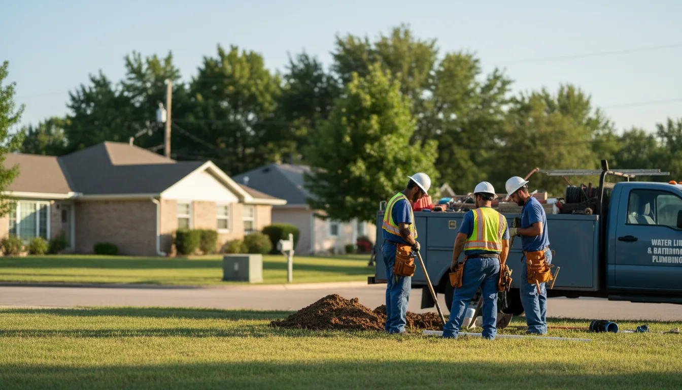 Residential water line and bathroom plumbing service in Berryton, KS